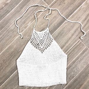 PS Erin Wasson // NWOT White Crochet Crop Top